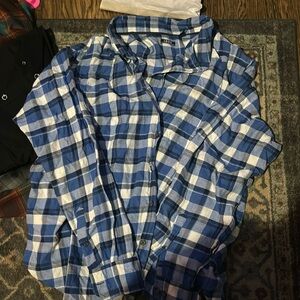 Izod blue flannel button down
